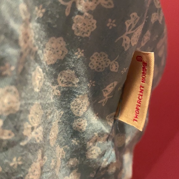 Two Percent Homme Hula Girl Light Blue Floral Print Button Down Small - Picture 3 of 7